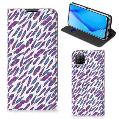 Huawei P40 Lite | Hoesje met Magneet | Feathers Color Huawei P40 Lite | Hoesje met Magneet | Feathers Color