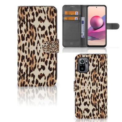 Xiaomi Redmi Note 10S | 10 4G | Poco M5s | Telefoonhoesje | Met pasjeshouder | Leopard