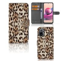 Xiaomi Redmi Note 10S | 10 4G | Poco M5s | Telefoonhoesje | Met pasjeshouder | Leopard