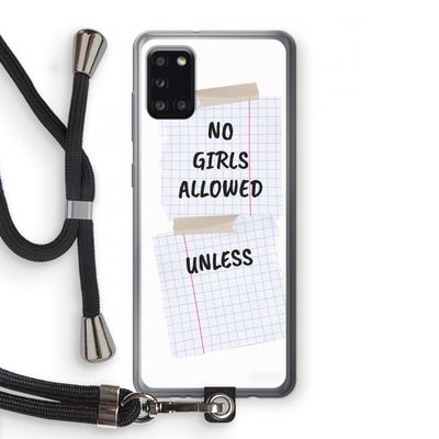 No Girls Allowed Unless: Samsung Galaxy A31 Transparant Hoesje met koord