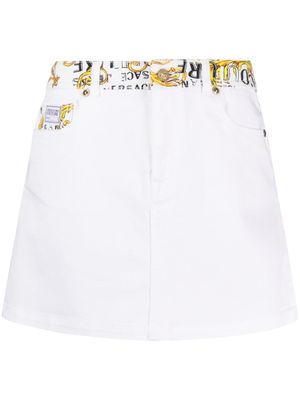 Versace Jeans Couture minijupe à logo Couture - Blanc