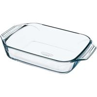 Rechthoekige glazen ovenschaal - 1,4 liter - 26 x 17 x 5,5 cm - Ovenschotel schalen - transparant