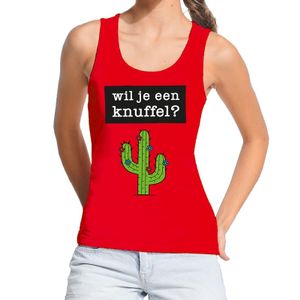 Wil je een Knuffel fun tanktop / mouwloos shirt rood voor dames XL  -