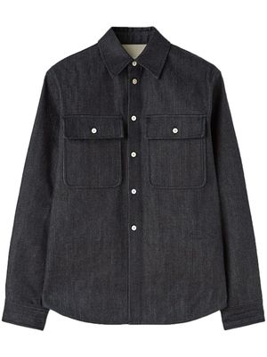 Jil Sander chemise en jean à col italien - Bleu