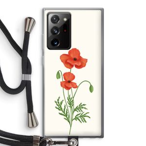 Red poppy: Samsung Galaxy Note 20 Ultra / Note 20 Ultra 5G Transparant Hoesje met koord