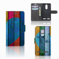 Lenovo K6 Book Style Case Wood Heart - Cadeau voor je Vriend - thumbnail