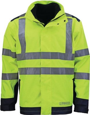 Asatex Weer-, vlam-/veiligheidsjack | maat L | geel/blauw | 98 % polyester / 2 % carbon | 1 stuk - 3850G/L 3850G/L