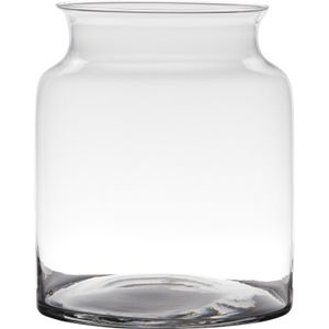 Transparante luxe stijlvolle vaas/vazen van glas 27 x 22 cm   -