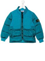 Stone Island Junior veste matelassée à patch logo - Bleu