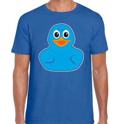Verkleed T-shirt heren - eend - blauw - Carnaval/themafeest