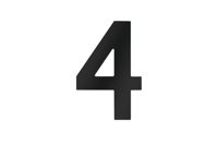 Metafranc huisnummer 4 120mm zwart - wu0424637