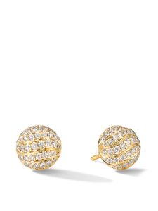 David Yurman puces d'oreilles Cable Collectibles en or 18ct pavées de diamants (8 mm)