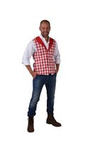 Gilet ruit rood/wit