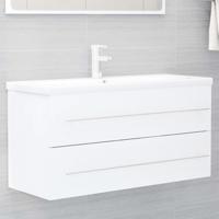 Wastafelkast met ingebouwde wastafel spaanplaat wit