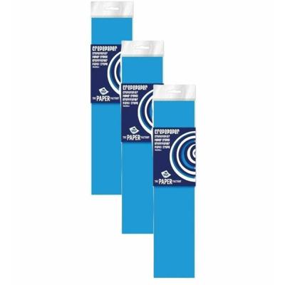 Crepe papier platte vellen - 3x - fluor blauw - 250 x 50 cm - Knutselen met papier - Knutselspullen