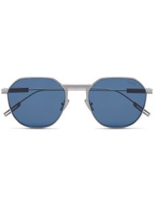 Zegna lunettes de soleil à monture ovale - Gris