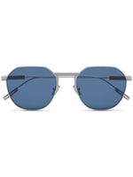 Zegna lunettes de soleil à monture ovale - Gris