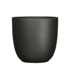 Plantenpot/bloempot Tusca - Zwart - keramiek - mat - D13.5/H13 cm