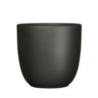 Plantenpot/bloempot Tusca - Zwart - keramiek - mat - D13.5/H13 cm