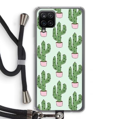 Cactus Lover: Samsung Galaxy A12 Transparant Hoesje met koord