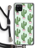 Cactus Lover: Samsung Galaxy A12 Transparant Hoesje met koord