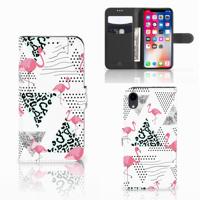Apple iPhone Xr | Telefoonhoesje | Met pasjeshouder | Flamingo Triangle