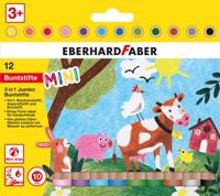 Eberhard Faber EF-518912 Kleurpotlood 3in1 12 Stuks Extra Dikke Kern 10mm