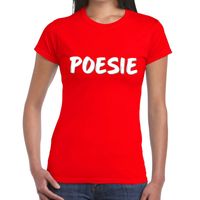 Poesie fun tekst t-shirt rood dames