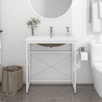 Wastafelframe met inbouwwastafel ijzer wit Wastafelframe met inbouwwastafel ijzer wit