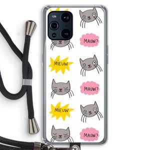 Meow: Oppo Find X3 Transparant Hoesje met koord