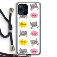 Meow: Oppo Find X3 Transparant Hoesje met koord