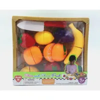 Playgo gesneden speelfruit in kratje - 11dlg.