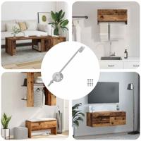 VidaXL Deksel ondersteunend scharnier 12 pcs zilver 194 x 36 x 18 mm