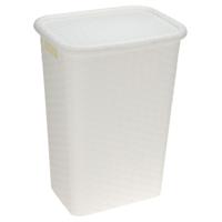 Storage Solutions Wasmand - rotan - met deksel - wit - 60 liter - 33 x 44 x 60 cm - kunststof Storage Solutions Wasmand - rotan - met deksel - wit - 60 liter - 33 x 44 x 60 cm - kunststof