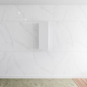 Mondiaz Lagom White kolomkast 90 cm 1 deur links draaiend wit mat