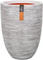 Capi nature elegant laag rib nl kunststof bloempot 46x58 cm ivoor