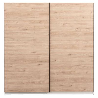 Leen Bakker - Schuifdeurkast Genua - Eikenkleur - 204x200x60 Cm - Spaanplaat - Bruin - 200.2x204x60.3 Cm