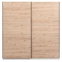 Leen Bakker - Schuifdeurkast Genua - Eikenkleur - 204x200x60 Cm - Spaanplaat - Bruin - 200.2x204x60.3 Cm