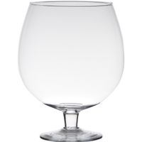 Luxe stijlvolle Brandy bloemenvaas/bloemenvazen 30 cm transparant glas   -