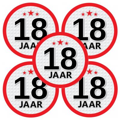 18 jaar leeftijd sticker - 10x - rond - Dia 15 cm - 18 jaar verjaardag - jubileum - leeftijd versier