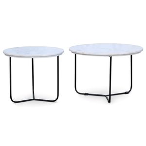 White Marble Side Table ø46cm