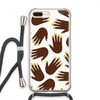Hands dark: iPhone 8 Plus Transparant Hoesje met koord
