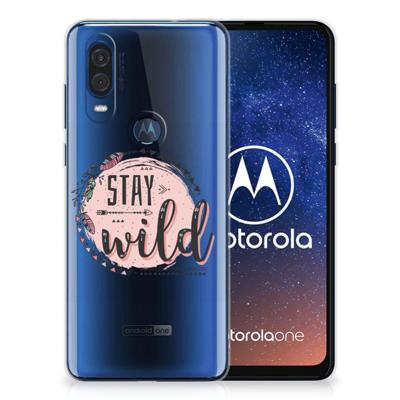 Motorola One Vision Telefoonhoesje met Naam Boho Stay Wild Motorola One Vision Telefoonhoesje met Naam Boho Stay Wild