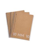 HEMA Collegeblokken Kraft A4 Geruit 10mm - 3 Stuks