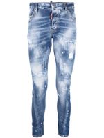 DSQUARED2 jean skinny à effet usé - Bleu - thumbnail