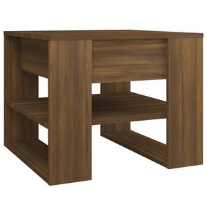 The Living Store Salontafel Bruineiken - 55.5x55x45 cm - Bewerkt Hout