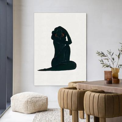 Urban Cotton Wandkleed 'Stillness' 145 x 190cm in Frame - black