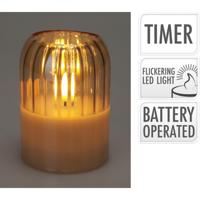 Led kaars in glas amber 10cm