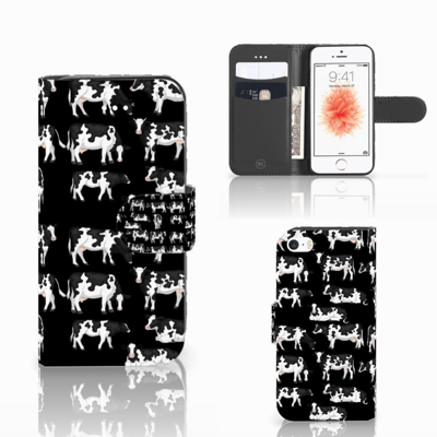 Apple iPhone 5 | 5s | SE | Telefoonhoesje | Met pasjeshouder | Koetjes