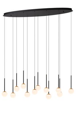 Lucide CALINA - Hanglamp - LED Dimb. - CCT - 12x7W 2200K/3300K - Zwart | Premium